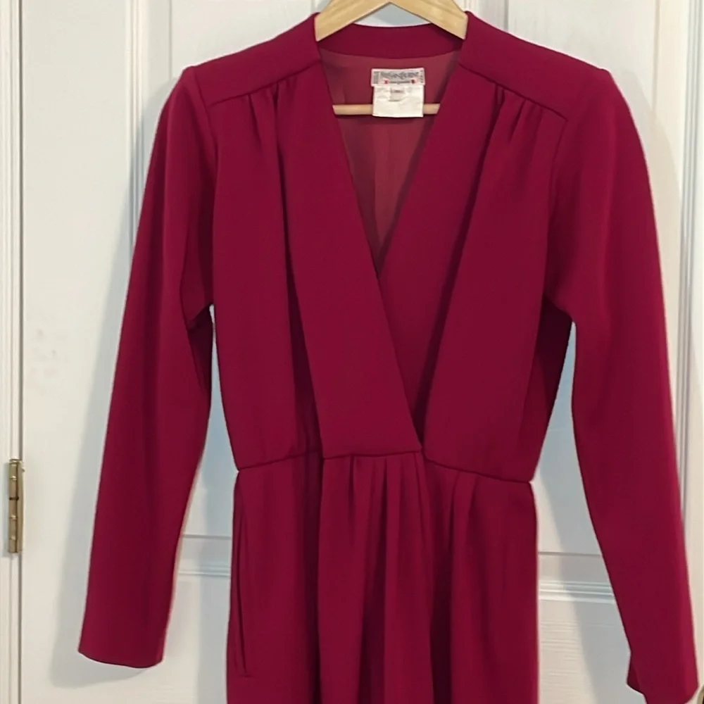 Yves Saint Laurent Dress, Vintage YSL Wrap Wool Dress, rive gauche, size 36 - Picture 2 of 10